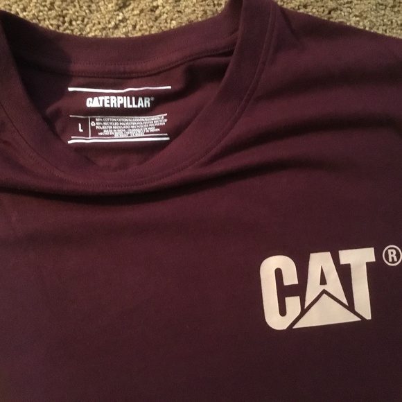 NEW! Caterpillar Long Sleeve T -Shirt Burgundy (Large) - Picture 4 of 4